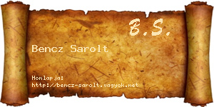 Bencz Sarolt névjegykártya